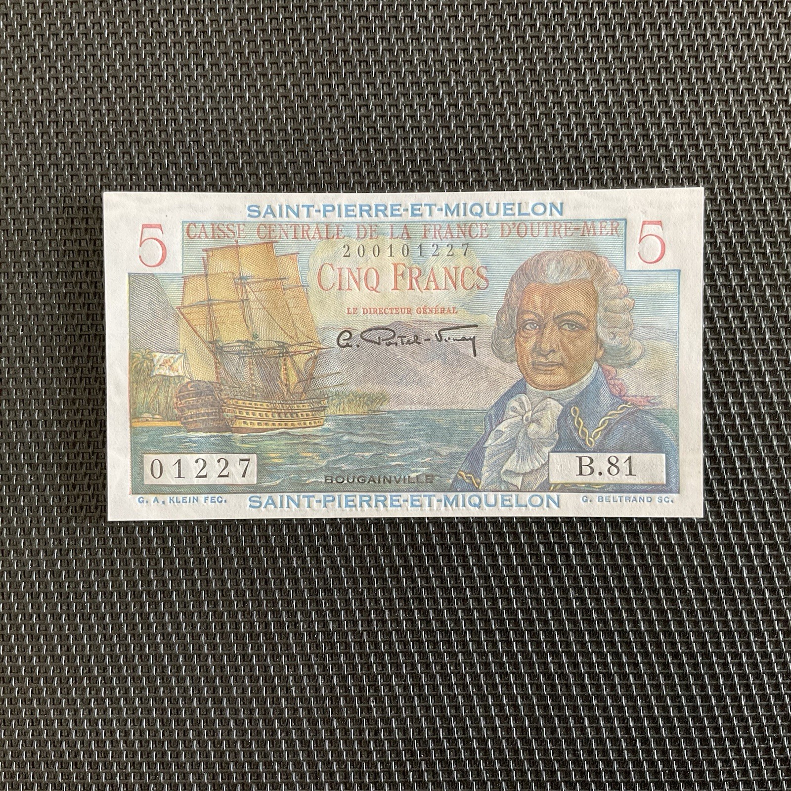 SAINT PIERRE ET MIQUELON: 5 Francs ND 1950/60, Bougainville, Pick 22,...