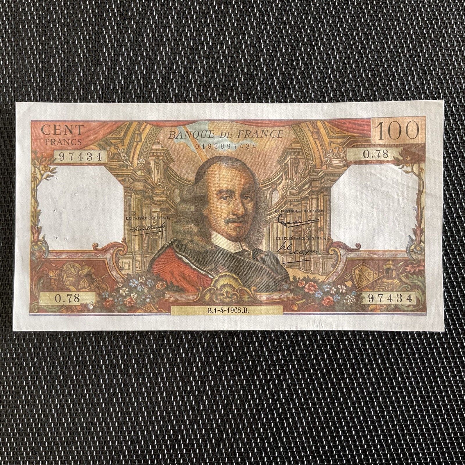 FRANCE: 100 Francs Corneille 01/04/1965, F65-07, SUP+/XF+ 🇫🇷