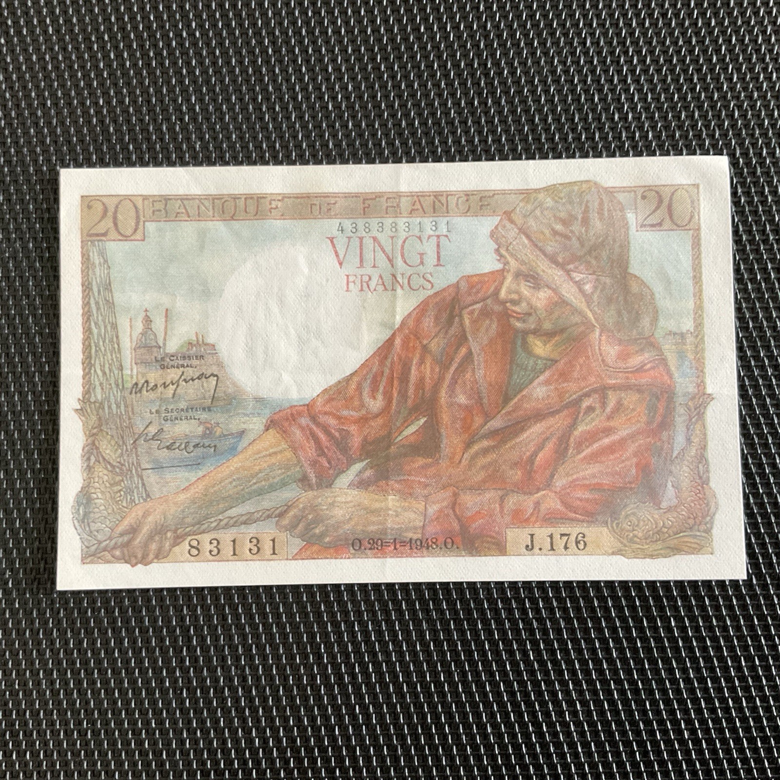 FRANCE: 20 Francs Pêcheur 29/01/1948, F13-12, Pr.SPL/AU 🇫🇷