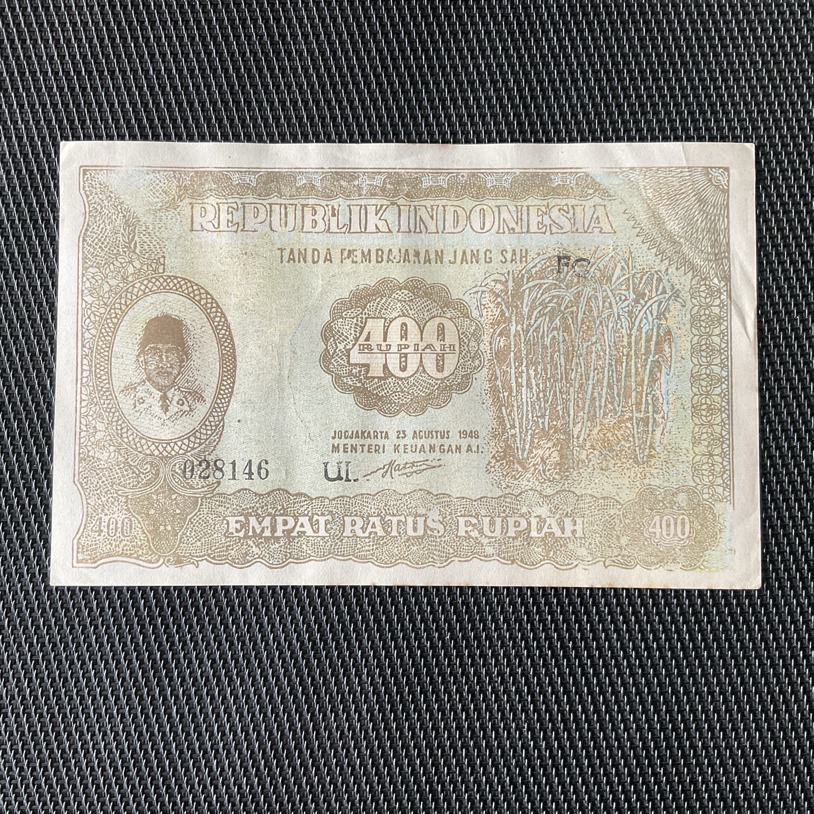 INDONÉSIE: 400 Rupiah 23/08/1948, Pick 35, SUP/XF 💥