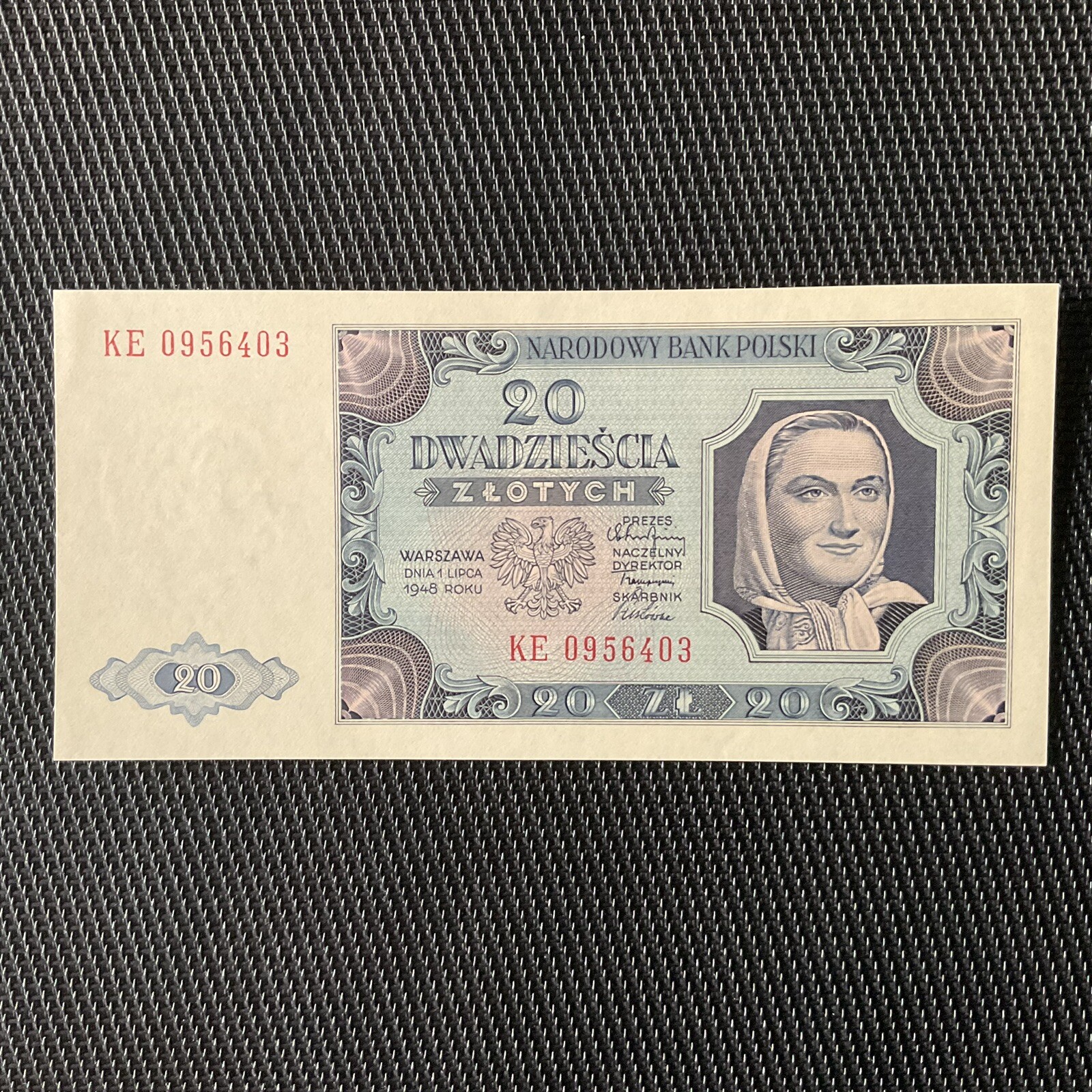 POLOGNE: 20 Zlotych 01/07/1948, Pick 137g, Pr.NEUF/AUNC 🔥