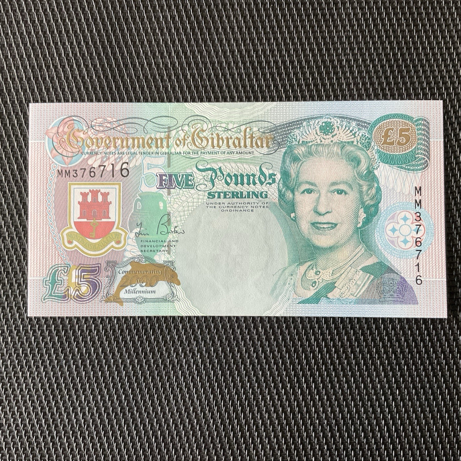 GIBRALTAR: 5 Pounds 2000, Commémoratif Millénaire, Pick 29, NEUF/UNC 🔥