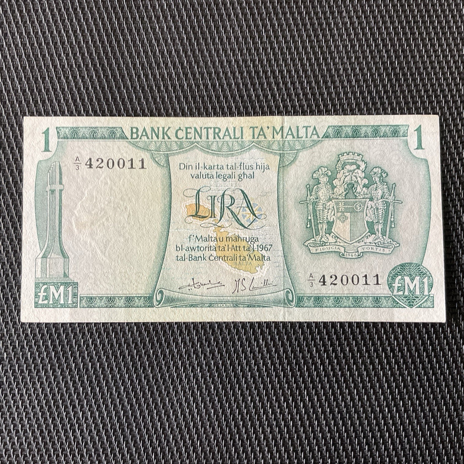 MALTE: 1 Lira 1973, Pick 31c, TTB/VF 🌐