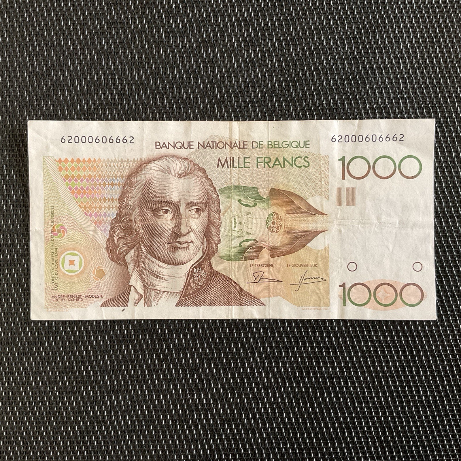 BELGIQUE: 1000 Francs ND 1980, Pick 144a Sign 2, TTB/VF 💥