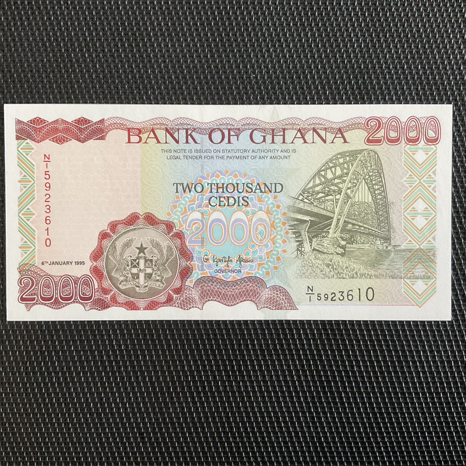 GHANA: 2000 Cédis 06/01/1995, Pick 30b, NEUF/UNC 🌐