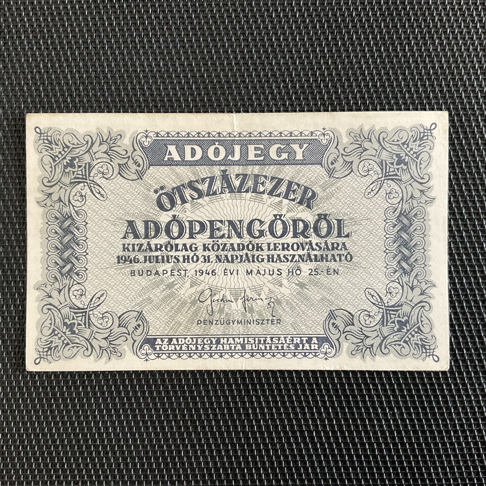 HONGRIE: 500 000 Adopengo 1946, Pick 39b, SUP/XF 💥