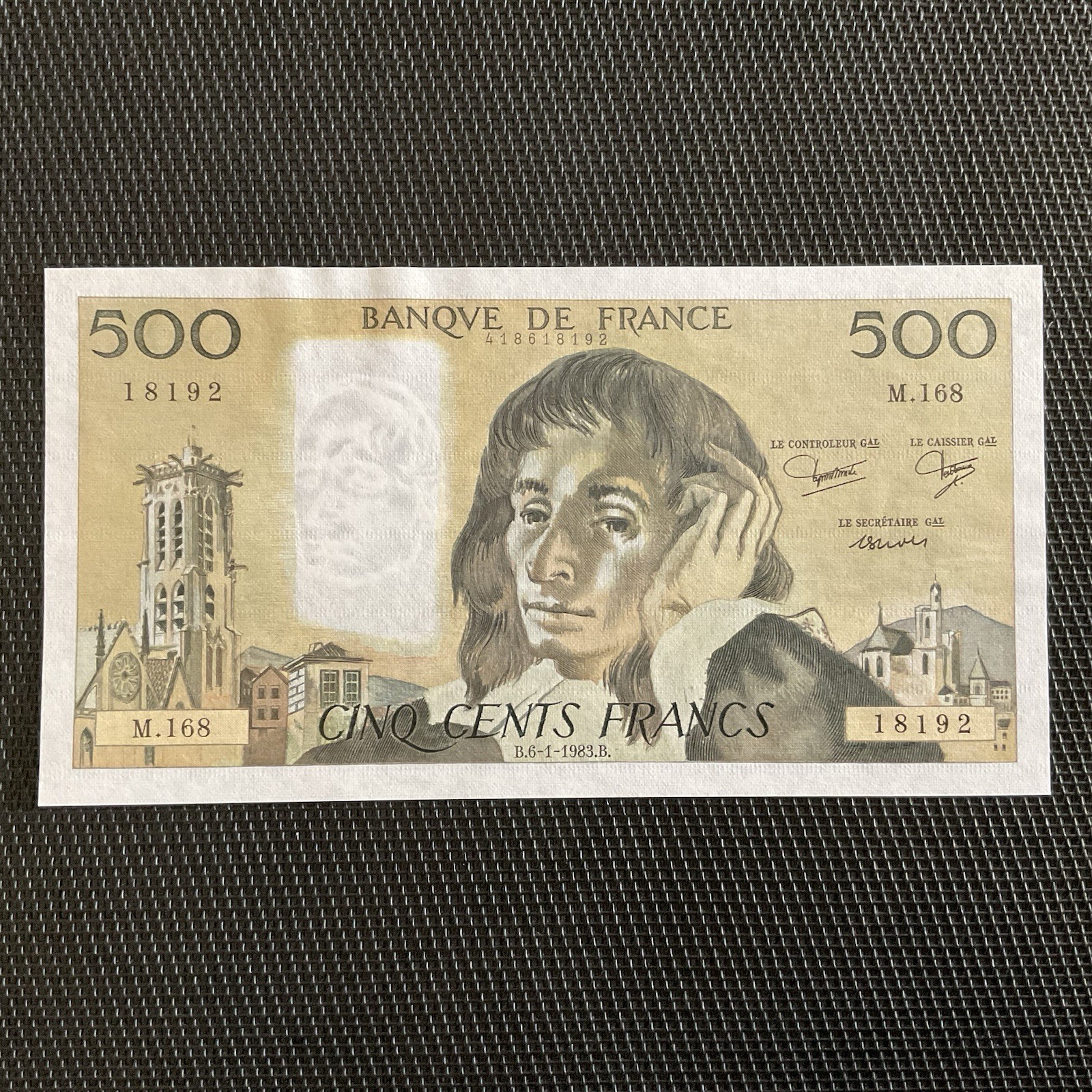 FRANCE: 500 Francs Pascal 06/01/1983, F71-28, Pr.NEUF/AUNC 🇫🇷