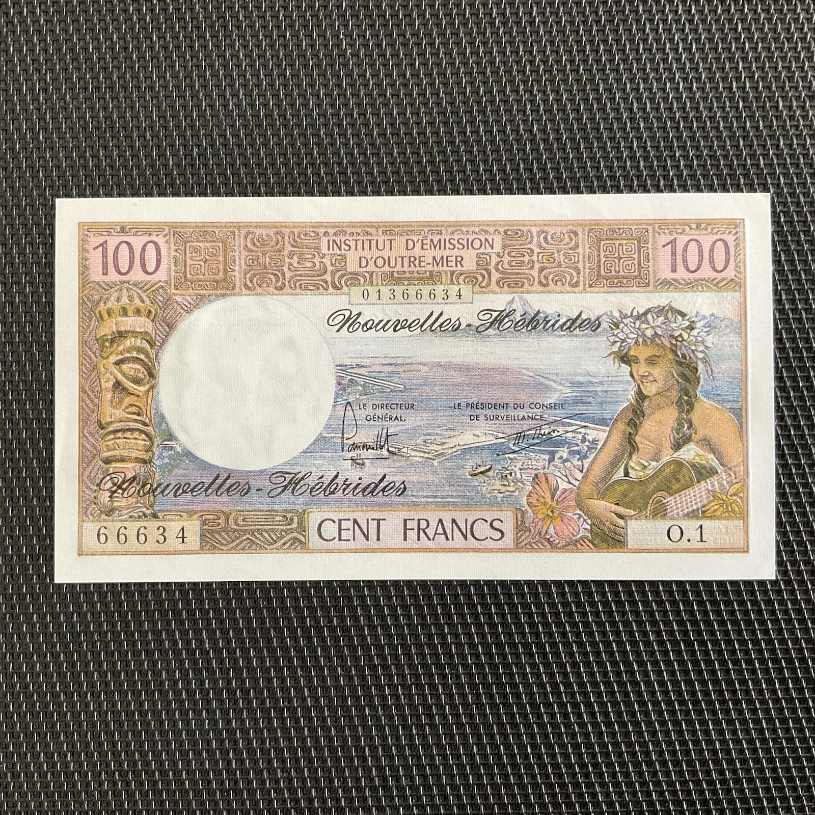NOUVELLES HÉBRIDES: 100 Francs ND 1977, Pick 18d, Pr.NEUF/AUNC 🔥