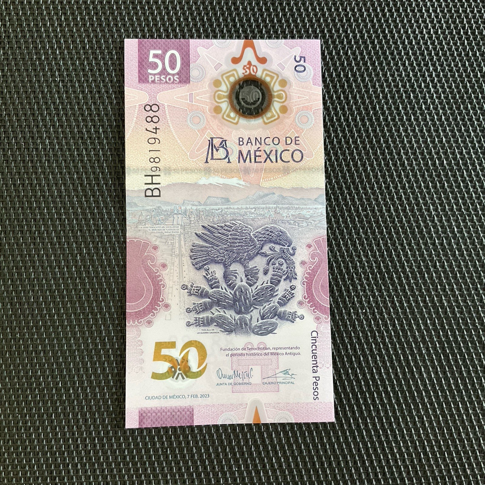 MEXIQUE: 50 Pesos 07/02/2023, Polymère, Pick 133, NEUF/UNC 🌐