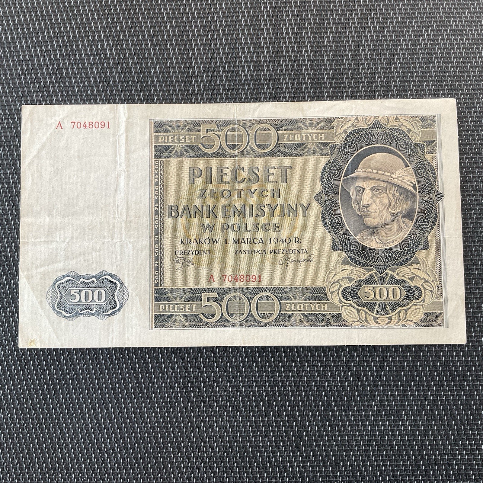 POLOGNE: 500 Zlotys 01/03/1940, Pick 98a, TTB/VF 💥