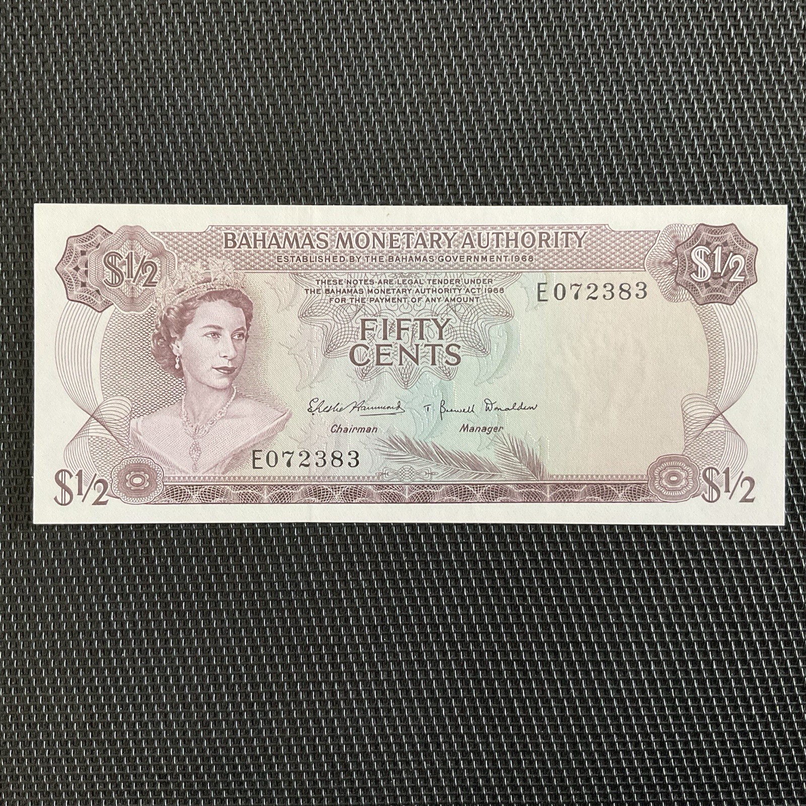 BAHAMAS: 1/2 Dollar ND 1968, Pick 26a, NEUF/UNC 🌐