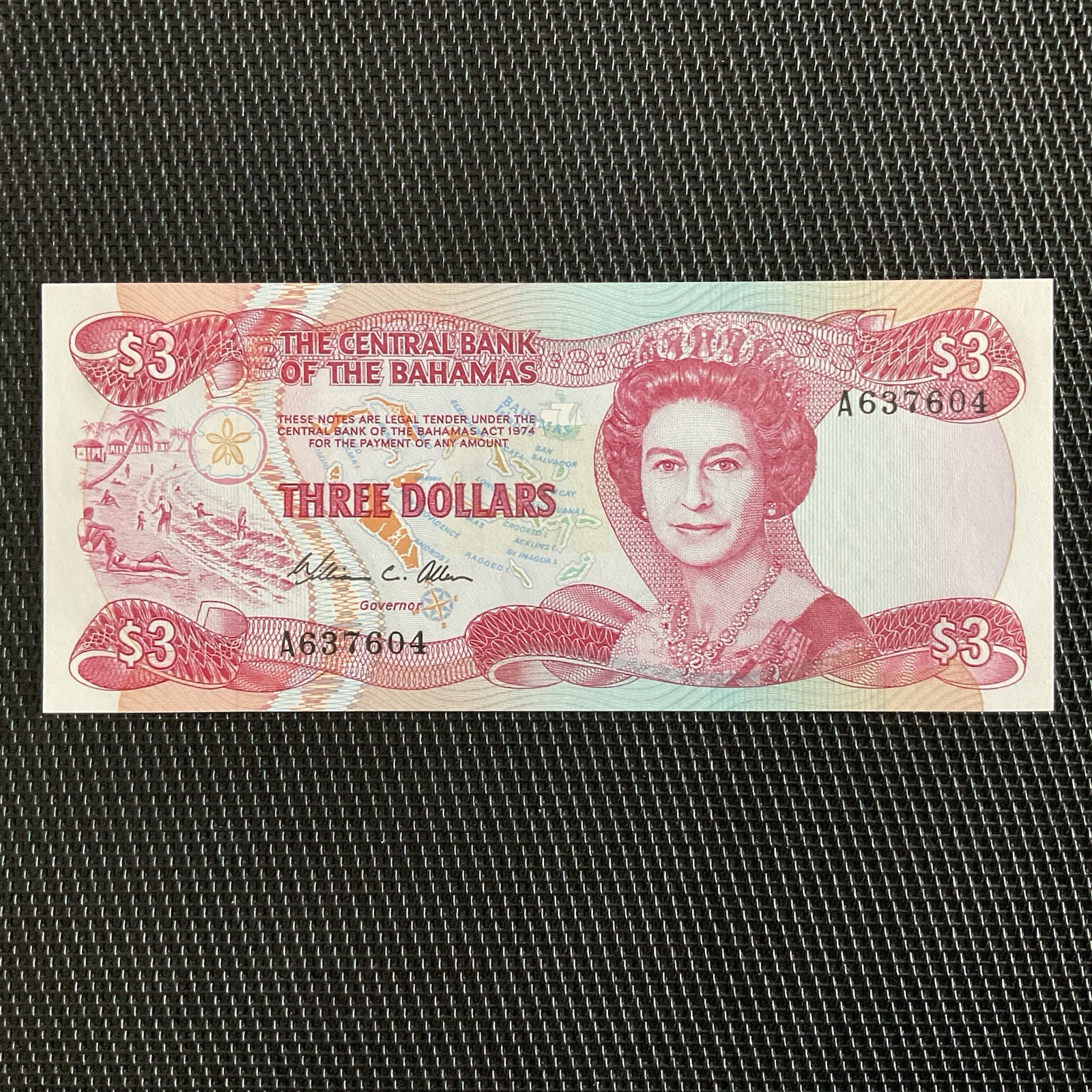 BAHAMAS: 3 Dollars ND 1984, Pick 44a, NEUF/UNC 🌐