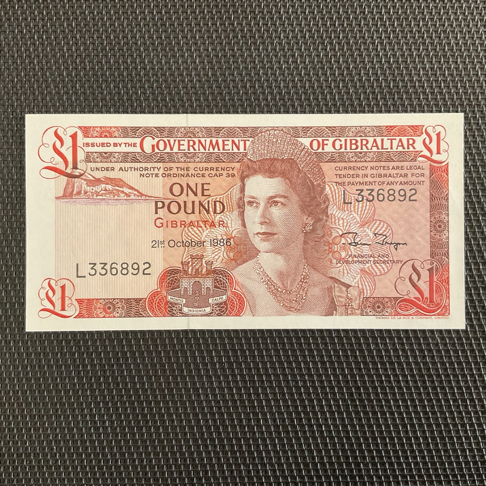 GIBRALTAR: 1 Pound 21/10/1986, Pick 20d, NEUF/UNC 💥