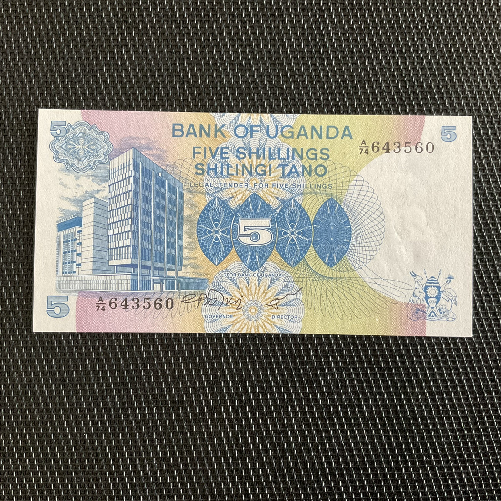 OUGANDA: 5 Shillings ND 1979, Pick 10, NEUF/UNC 💥