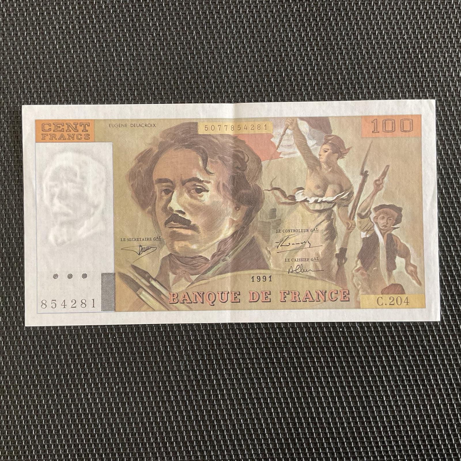 FRANCE: 100 Francs Delacroix 1991, Alph 204, F69bis-04b, SUP/XF 🇫🇷