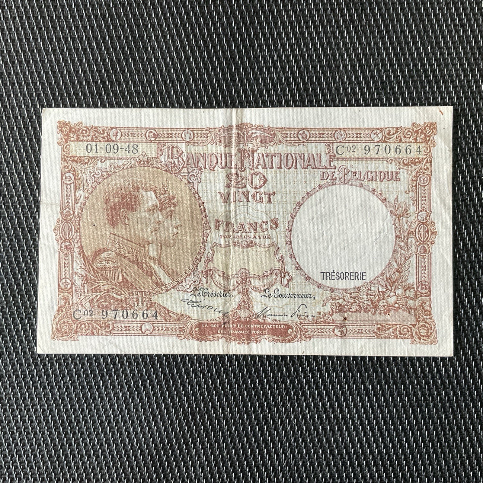 BELGIQUE: 20 Francs 01/09/1948, Pick 116, TTB/VF 💥