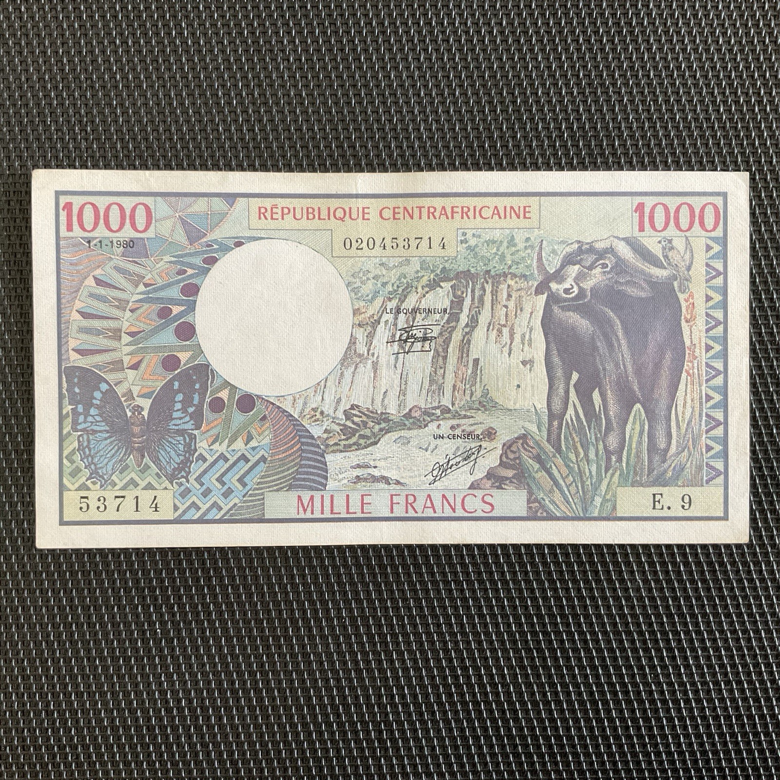 RÉP. CENTRAFRICAINE: 1000 Francs 01/01/1980, Pick 10a, SUP/XF 🔥