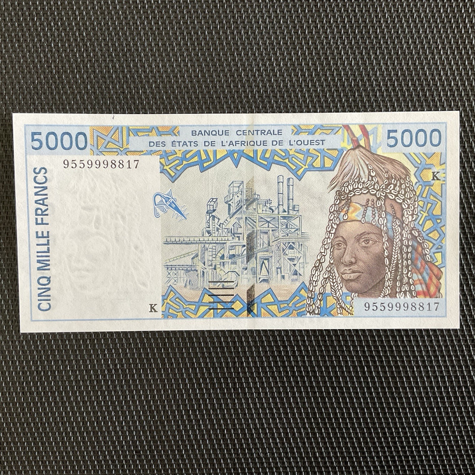 SÉNÉGAL: 5000 Francs 1995, BCEAO, Pick 713Kd, NEUF/UNC 🌐