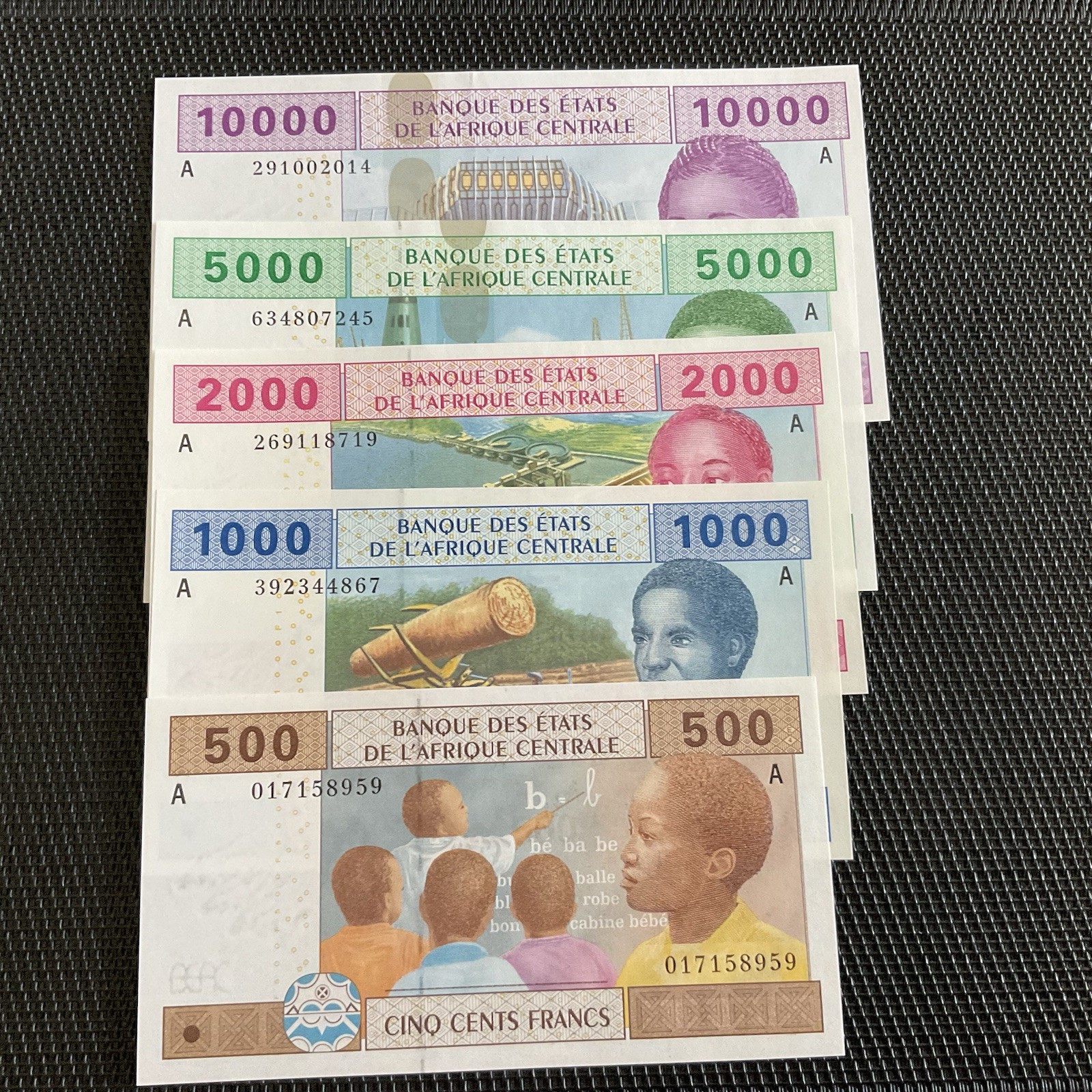 GABON: 500 à 10 000 Francs 2002, Pick 407A à 410A, NEUFS/UNC 🔥