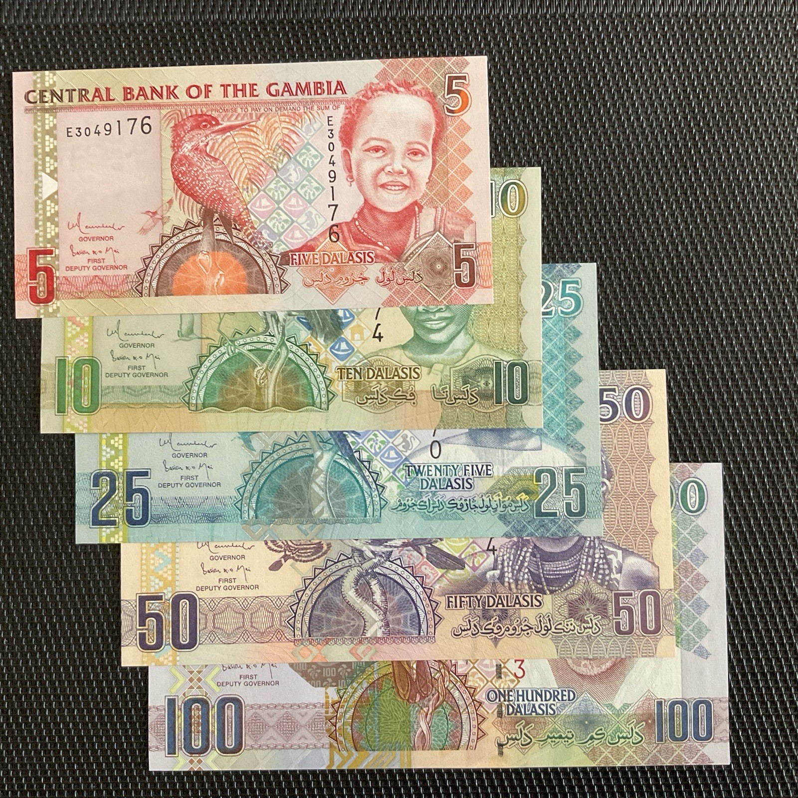 GAMBIE: 5 à 100 Dalasis 2006/2018, Pick 25 à 29, NEUFS/UNC 🌐