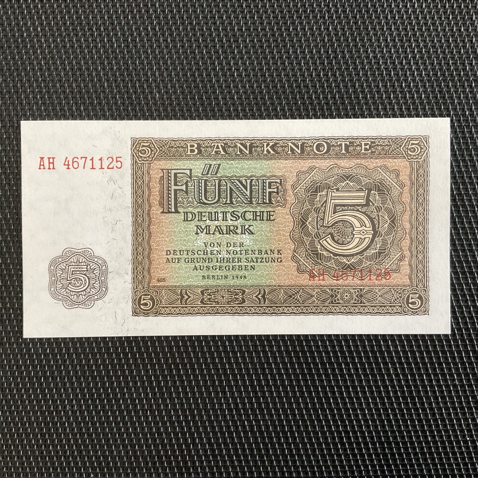 ALLEMAGNE DE L’EST: 5 Deutsche Mark 1948, Pick 11b, NEUF/UNC 💥