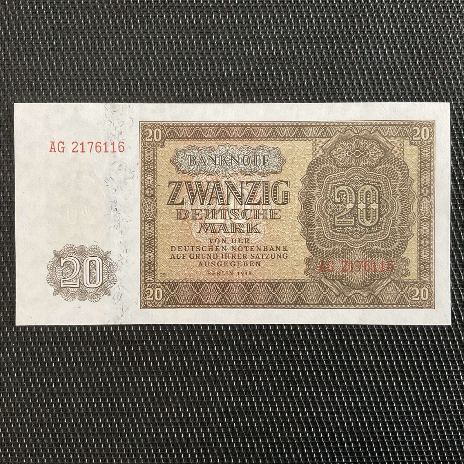 ALLEMAGNE DE L’EST: 20 Deutsche Mark 1948, Pick 13b, NEUF/UNC 🔥