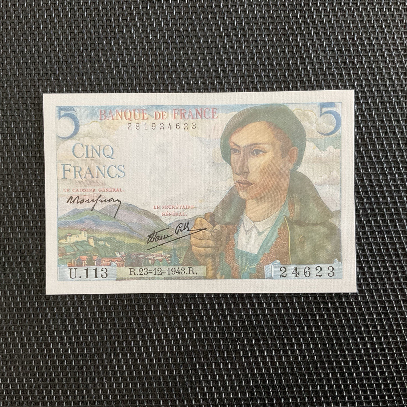 FRANCE: 5 Francs Berger 23/12/1943, F05-05, NEUF/UNC 🇫🇷