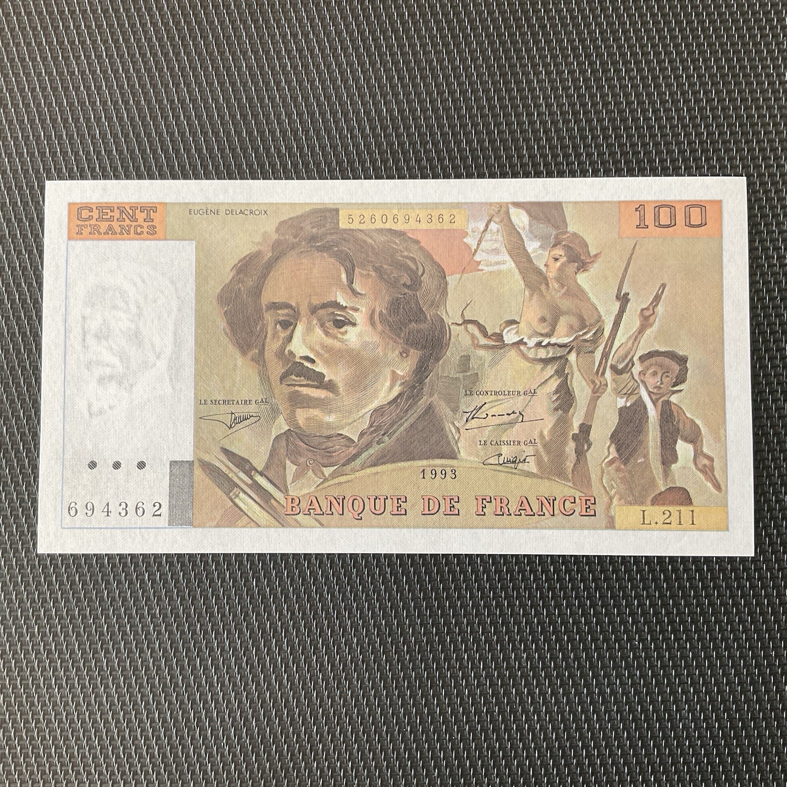 FRANCE: 100 Francs Delacroix 1993, F69bis-05, NEUF/UNC 🇫🇷