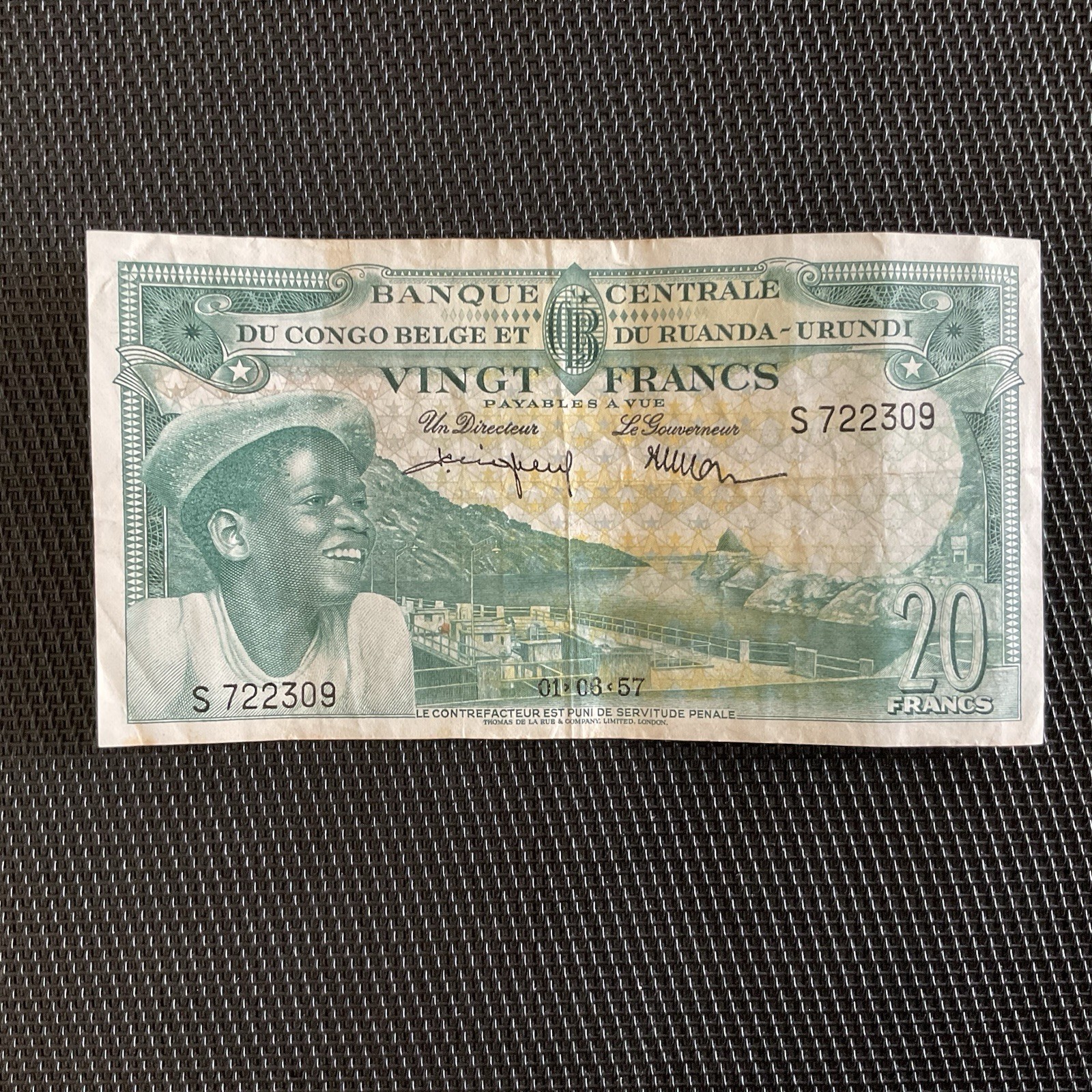CONGO BELGE: 20 Francs 01/06/1957, Pick 31, TTB+/VF+ 💥