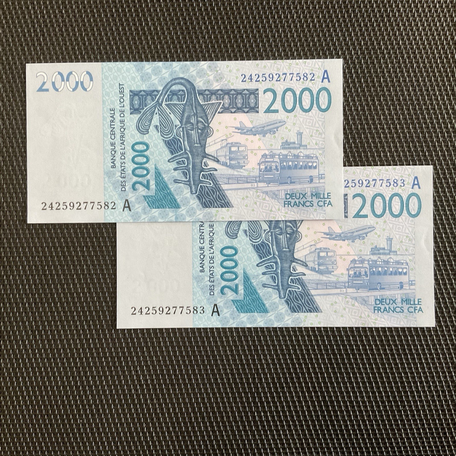CÔTE D’IVOIRE: 2000f 2024, BCEAO, 2 N° Consécutifs, Pick 116Aw, Pr.NEUFS/AUNC💥