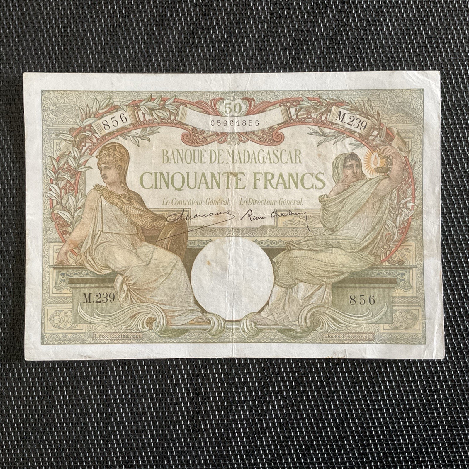 MADAGASCAR: 50 Francs ND 1937, Pick 38b, TTB/VF 💥