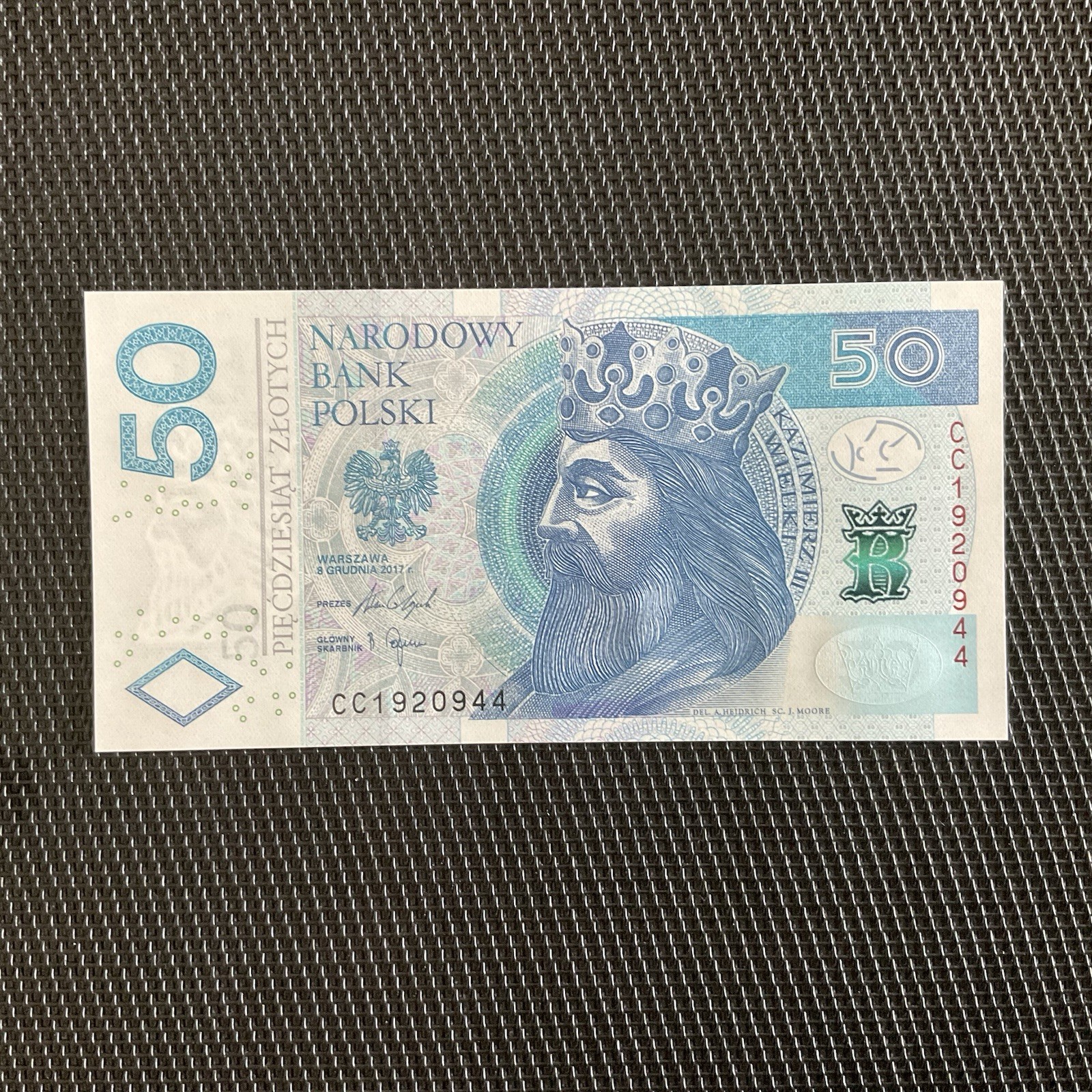 POLOGNE: 50 Zlotys 08/12/2017, Pick 185b, NEUF/UNC 🌐