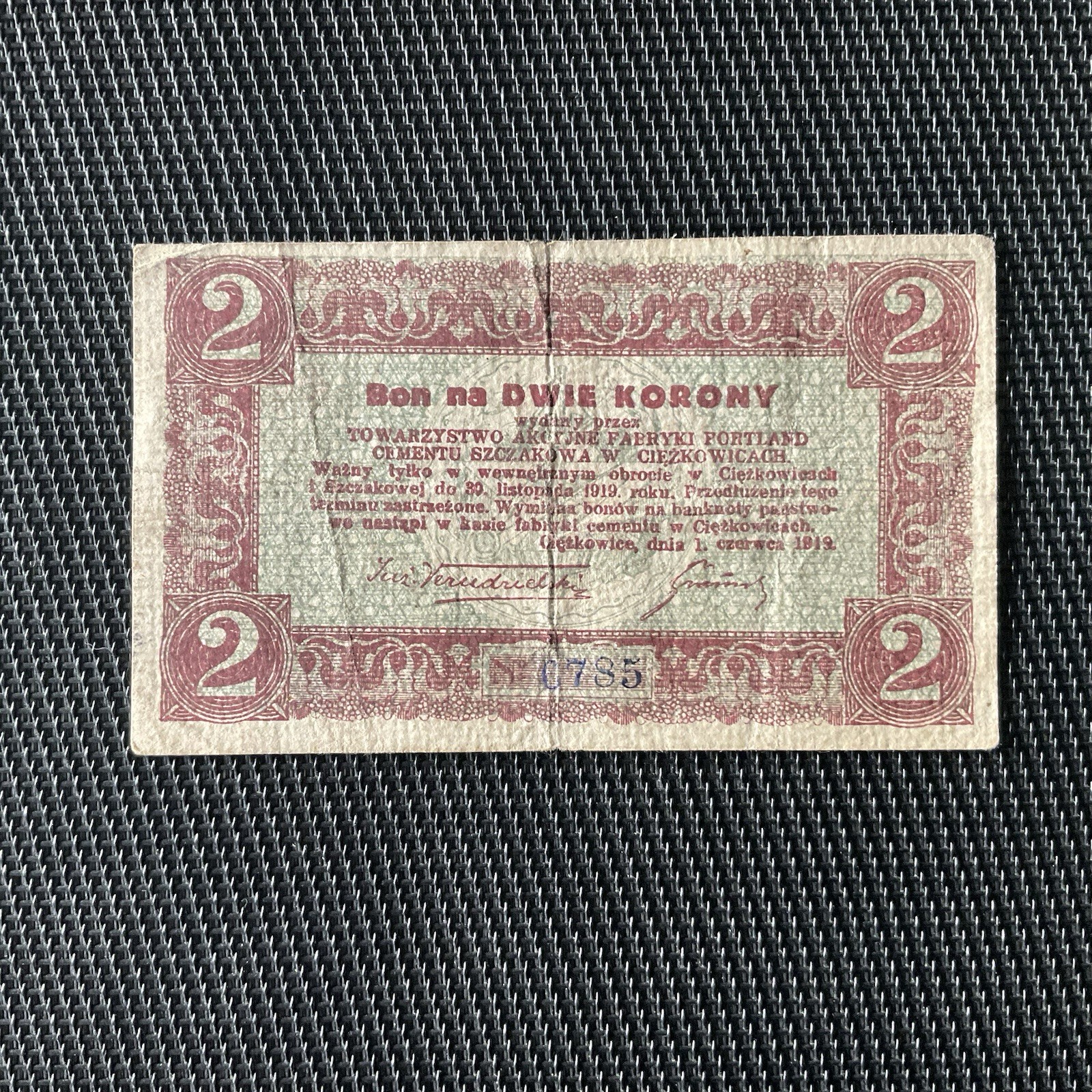 POLOGNE: 2 Korony 1919, Émission Locale, TB/F 🌐