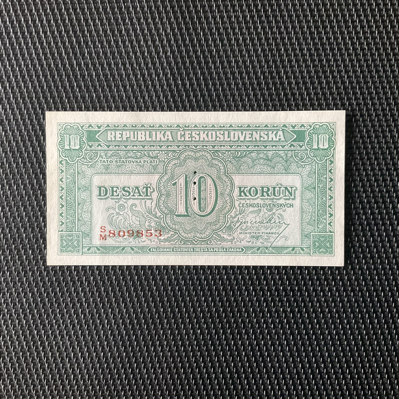 TCHÉCOSLOVAQUIE: 10 Korun ND 1945, Pick 60, Pr.NEUF/AUNC 🔥
