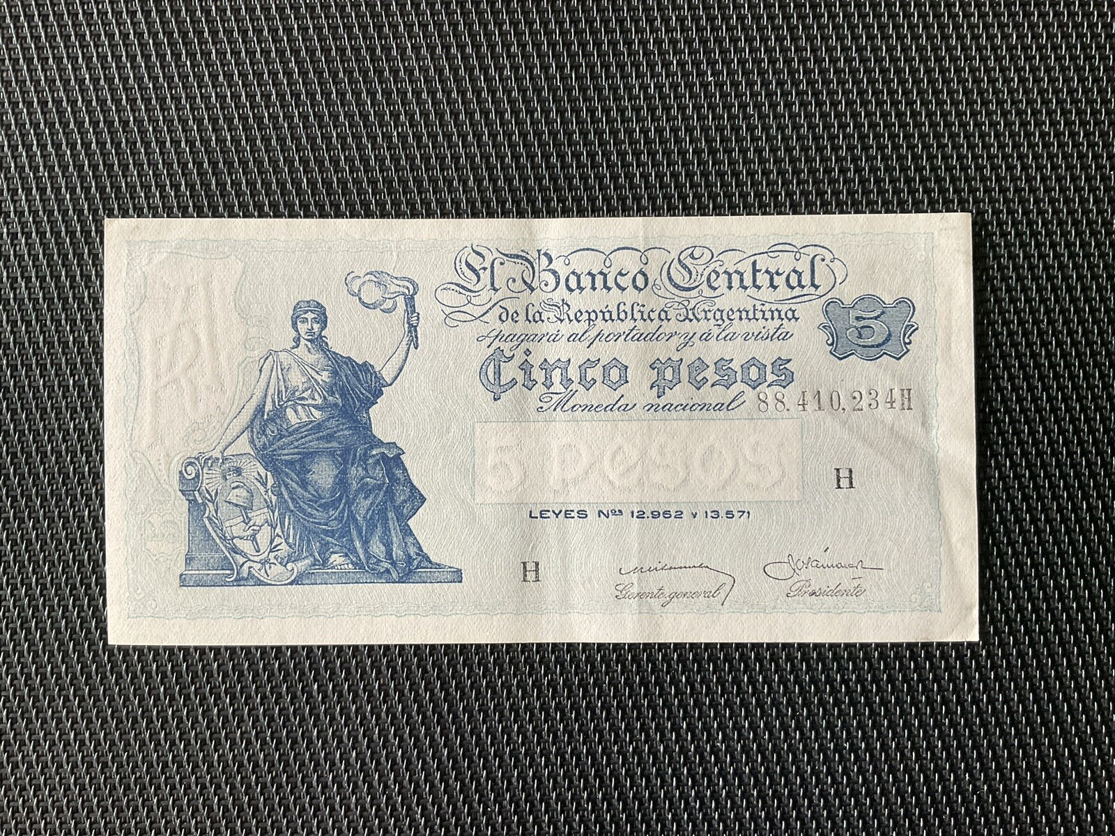 ARGENTINE: 5 Pesos ND 1951/59, Pick 264x, SUP+/XF+ 💥