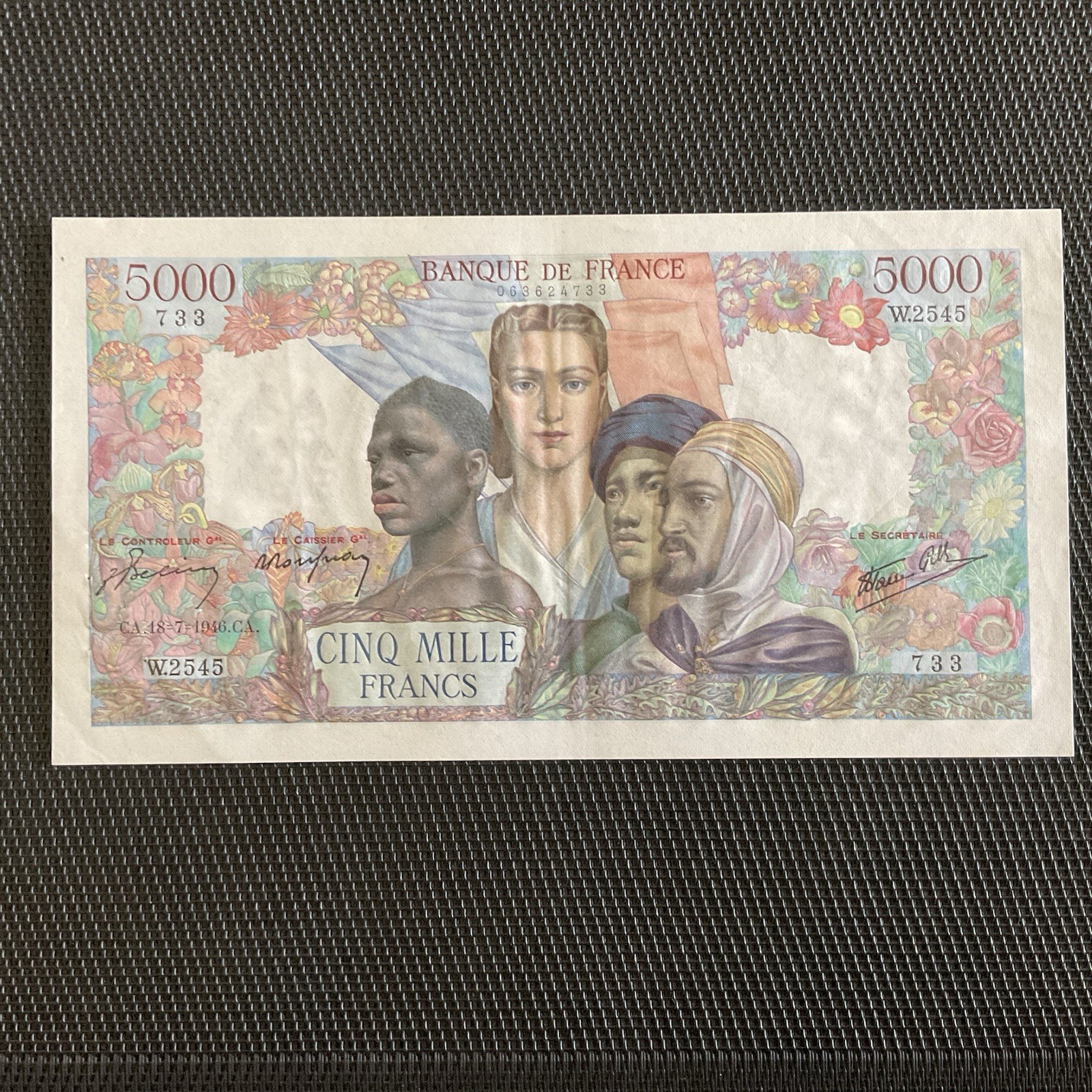 FRANCE: 5000 Francs Empire  18/07/1946, F47-55, SUP/XF 🇫🇷
