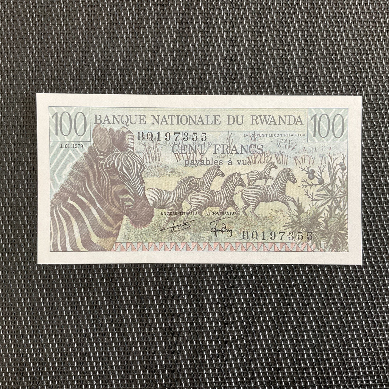 RWANDA: 100 Francs 01/01/1978, Pick 12, NEUF/UNC 🔥