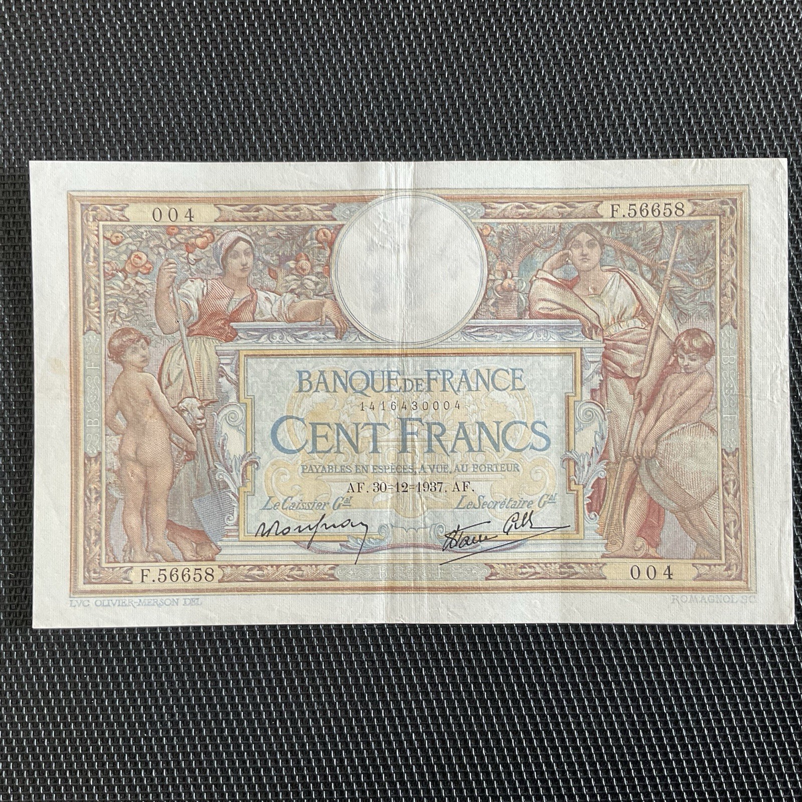 FRANCE: 100 Francs LOM Modifié 30/12/1937, F25-07, SUP/XF 🇫🇷