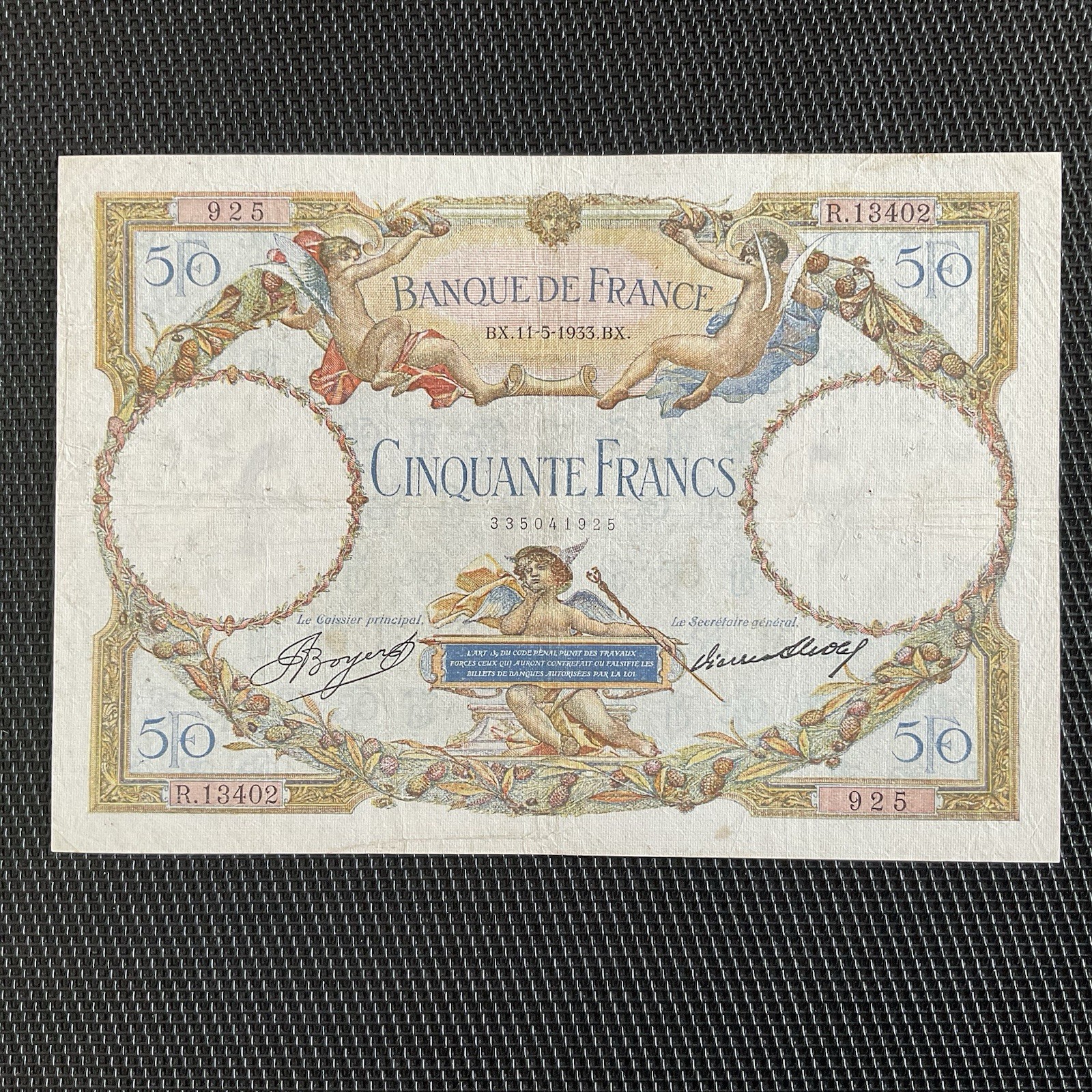 FRANCE: 50 Francs LOM Modifié, 11/05/1933, F16-04, TTB/VF 🇫🇷