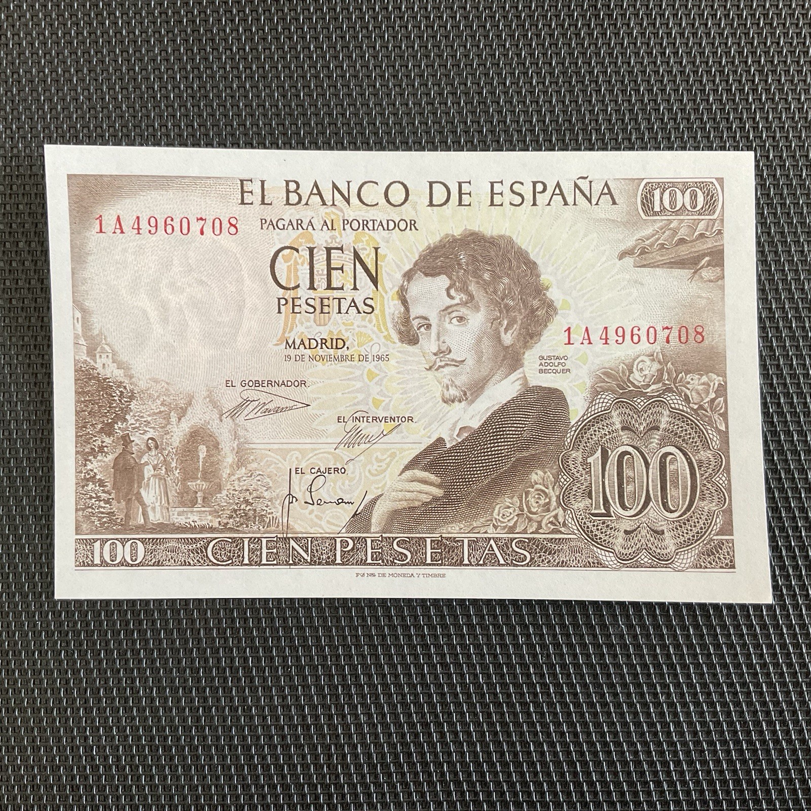 ESPAGNE: 100 Pesetas 19/11/1965, Pick 150, NEUF/UNC 🔥