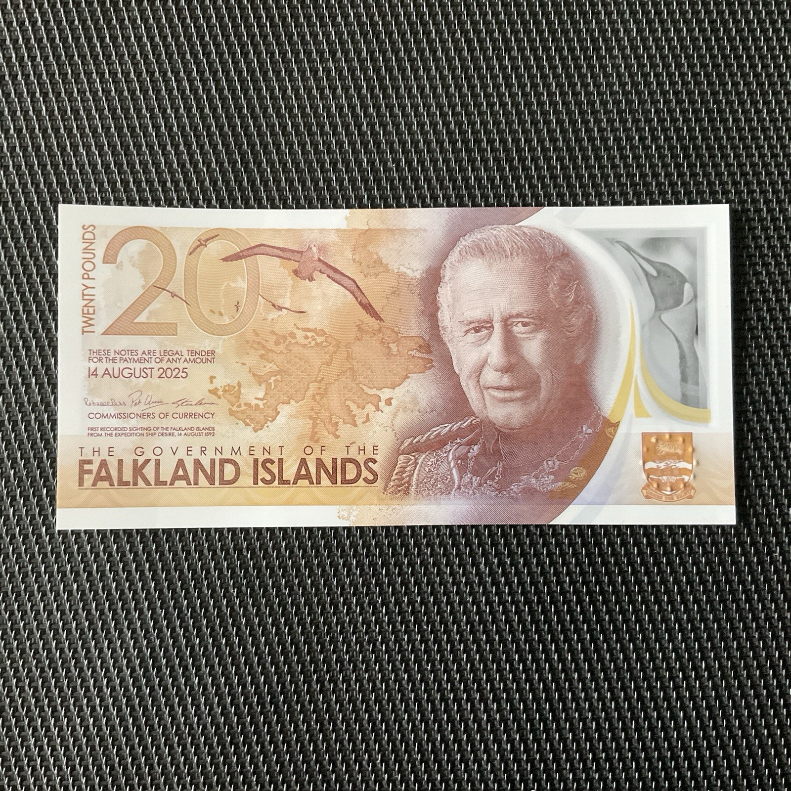 ILES FALKLAND: 20 Pounds 2025 Charles III, Polymère, Pick 22, NEUF/UNC 💥