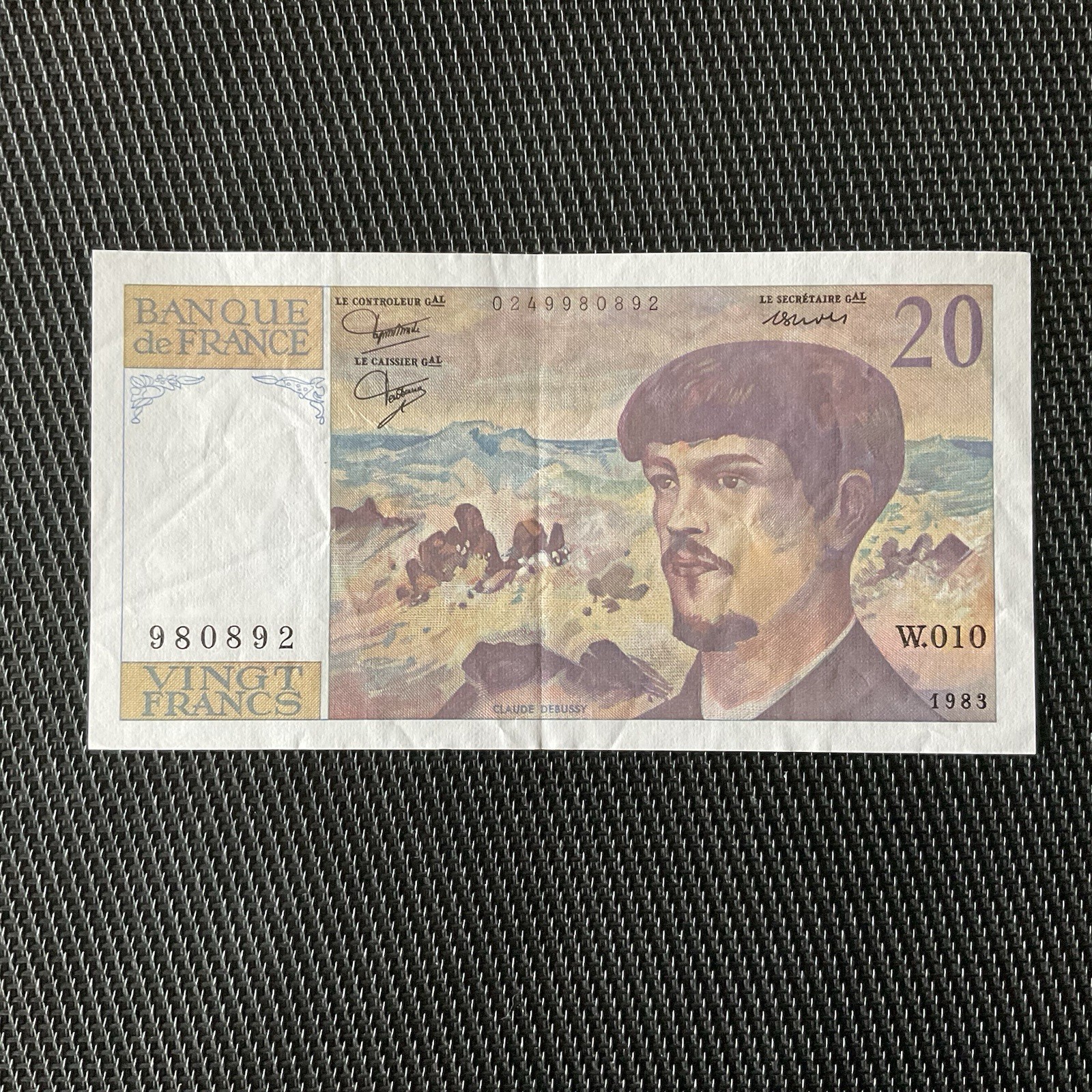 FRANCE: 20 Francs Debussy 1983, Alph W010, F66-04w10, Pr.SUP/XF 🇫🇷