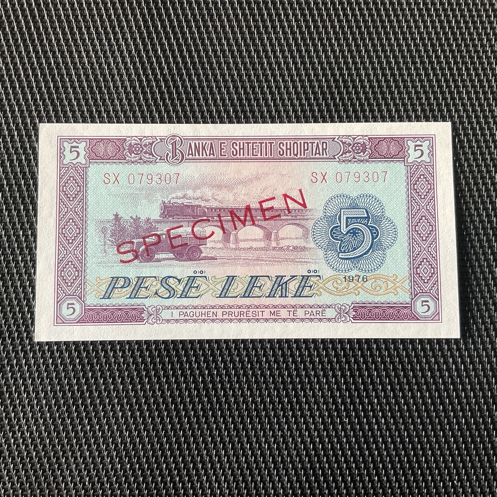 ALBANIE: 5 Léké 1976 Spécimen, Pick 42s, NEUF/UNC 💥