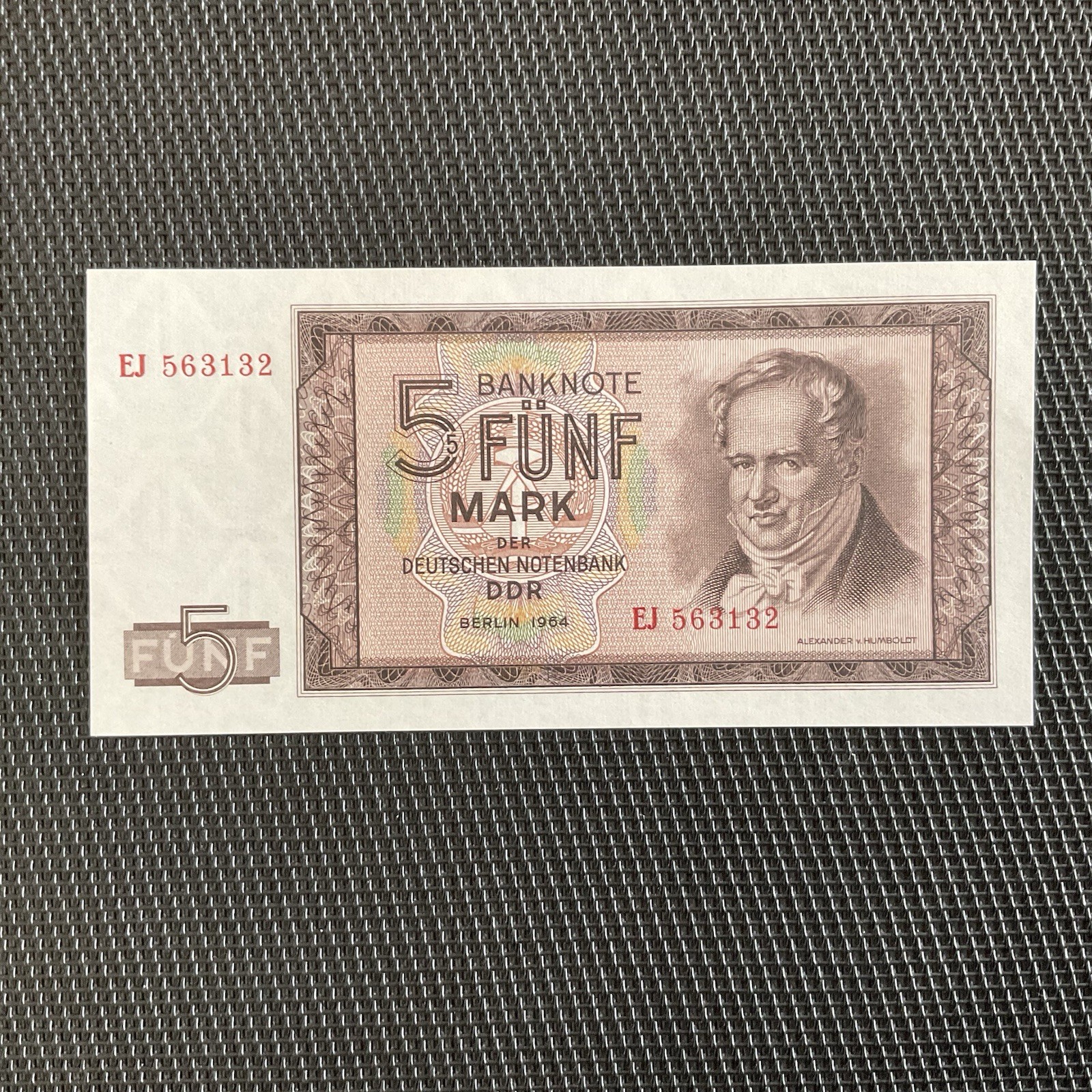 ALLEMAGNE DE L’EST: 5 Mark 1964, Pick 22, NEUF/UNC 🌐