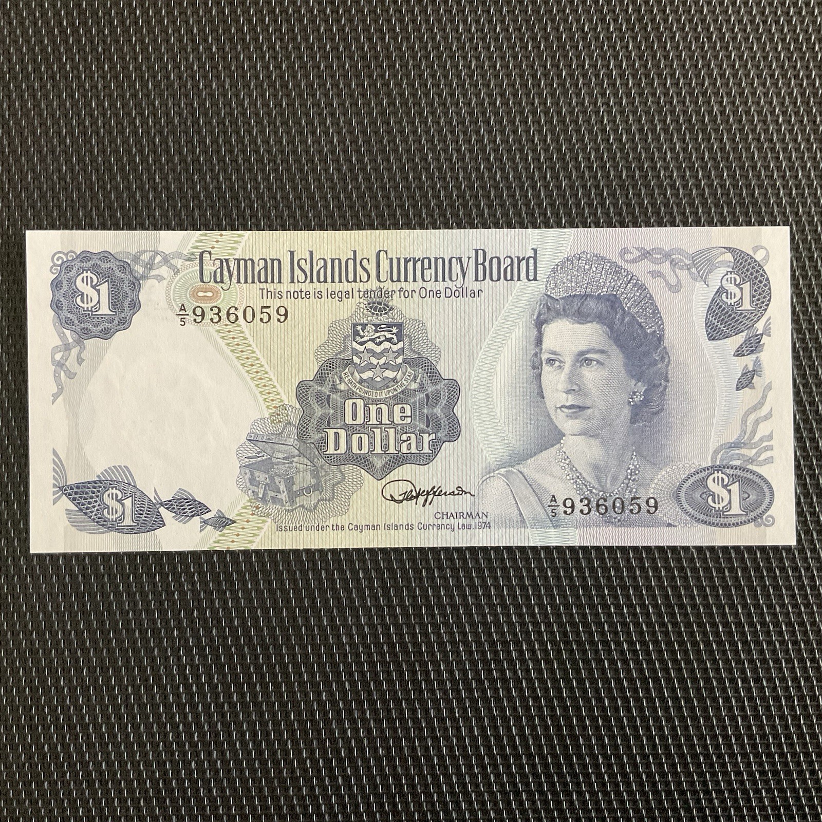 ILES CAYMAN: 1 Dollar ND 1974, Pick 5d, NEUF/UNC 💥