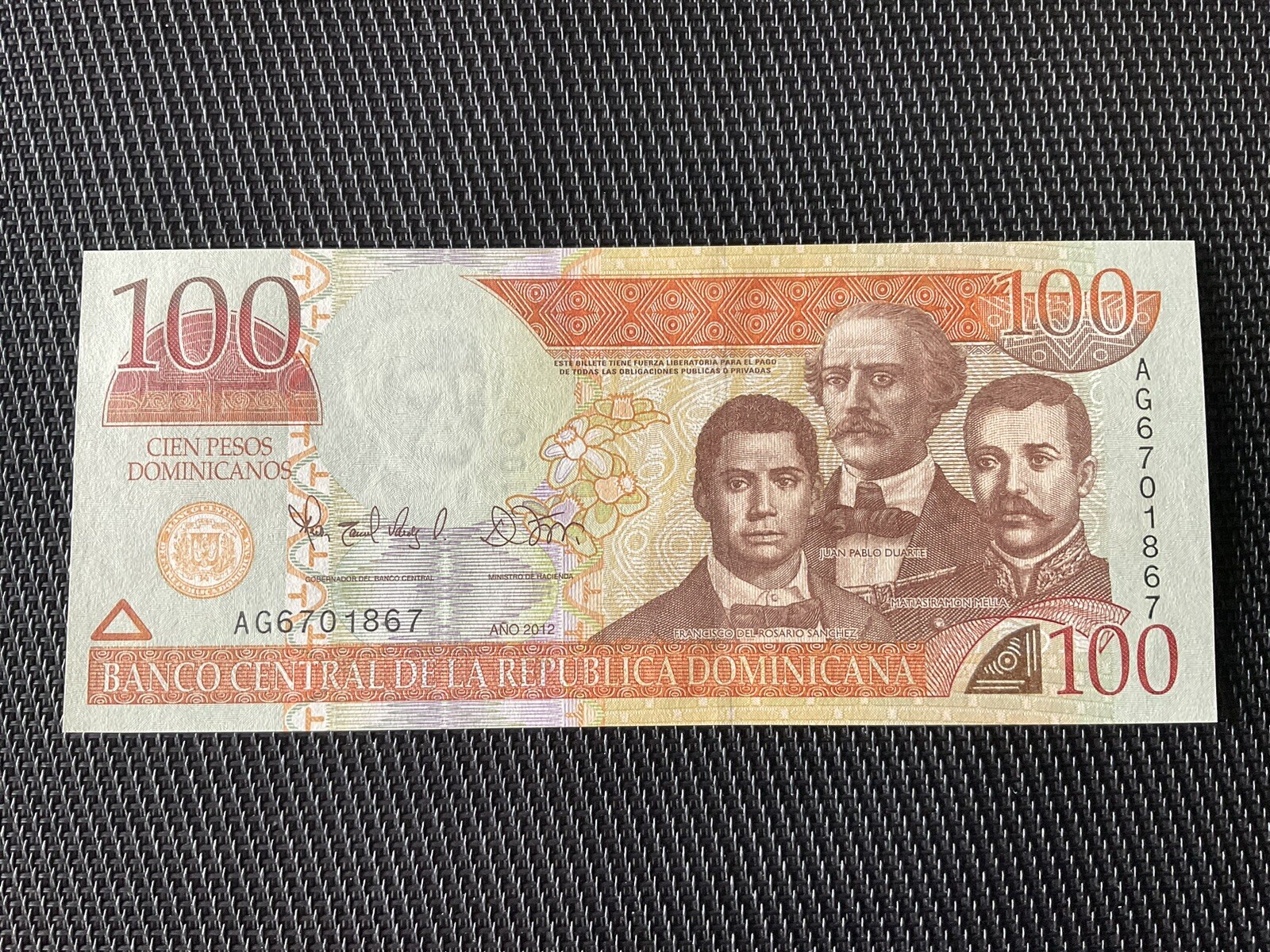 RÉP. DOMINICAINE: 100 Pesos 2012, Pick 184, NEUF/UNC 🌐