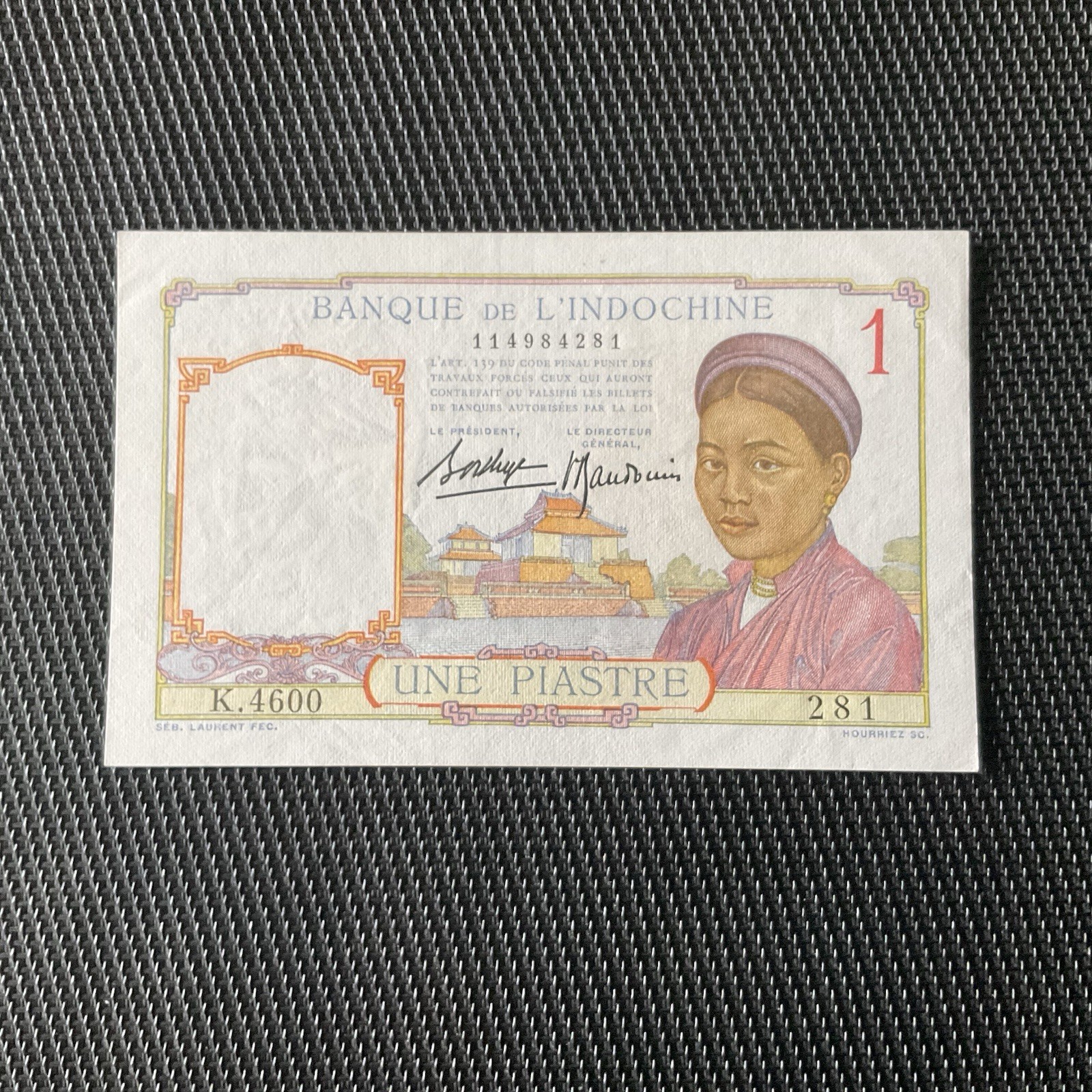 INDOCHINE FRANÇAISE: 1 Piastre ND 1932/49, Pick 54b, SPL/AU 🔥
