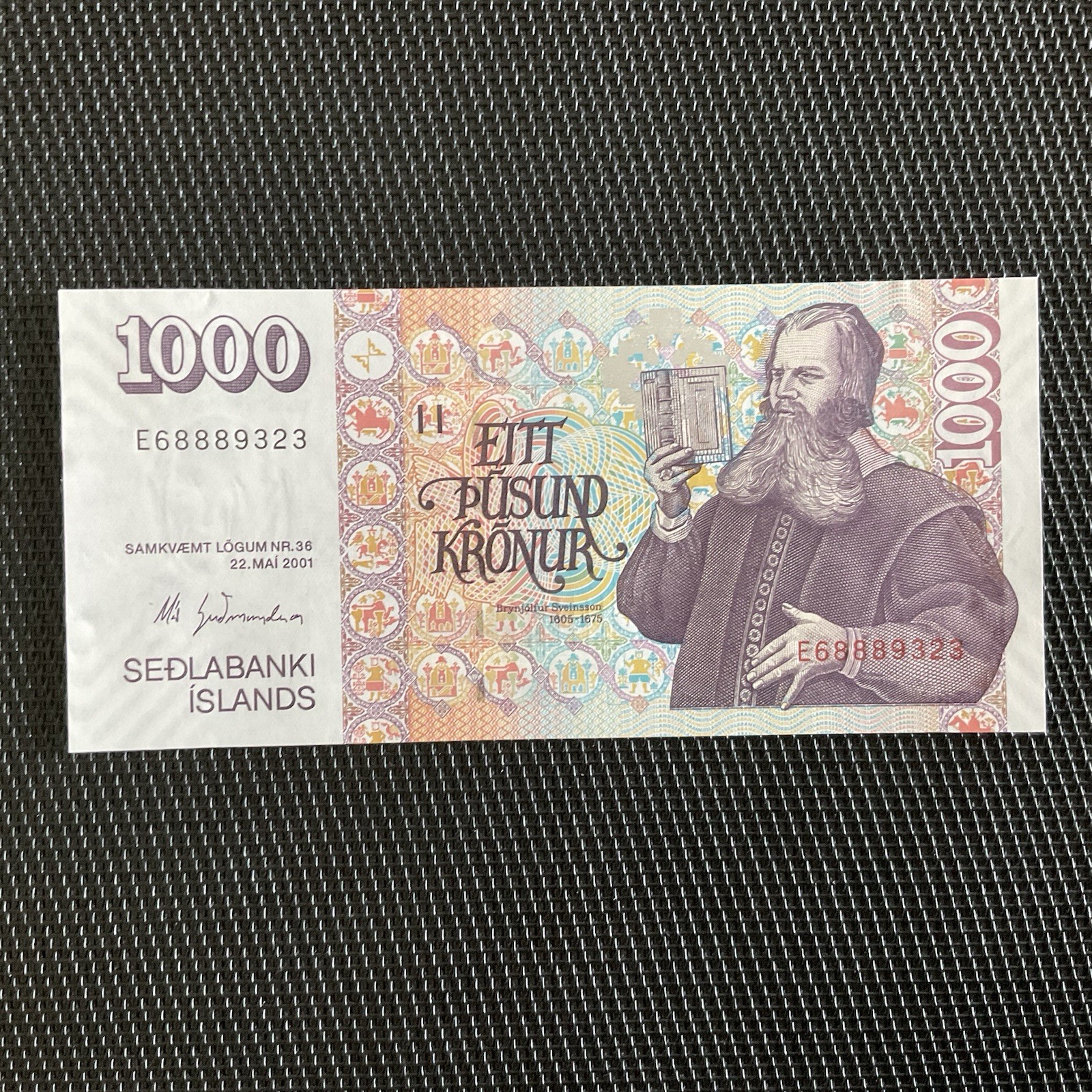 ISLANDE: 1000 Kronur 22/05/2001, Pick 59 Sign 6, Pr.NEUF/AUNC 💥
