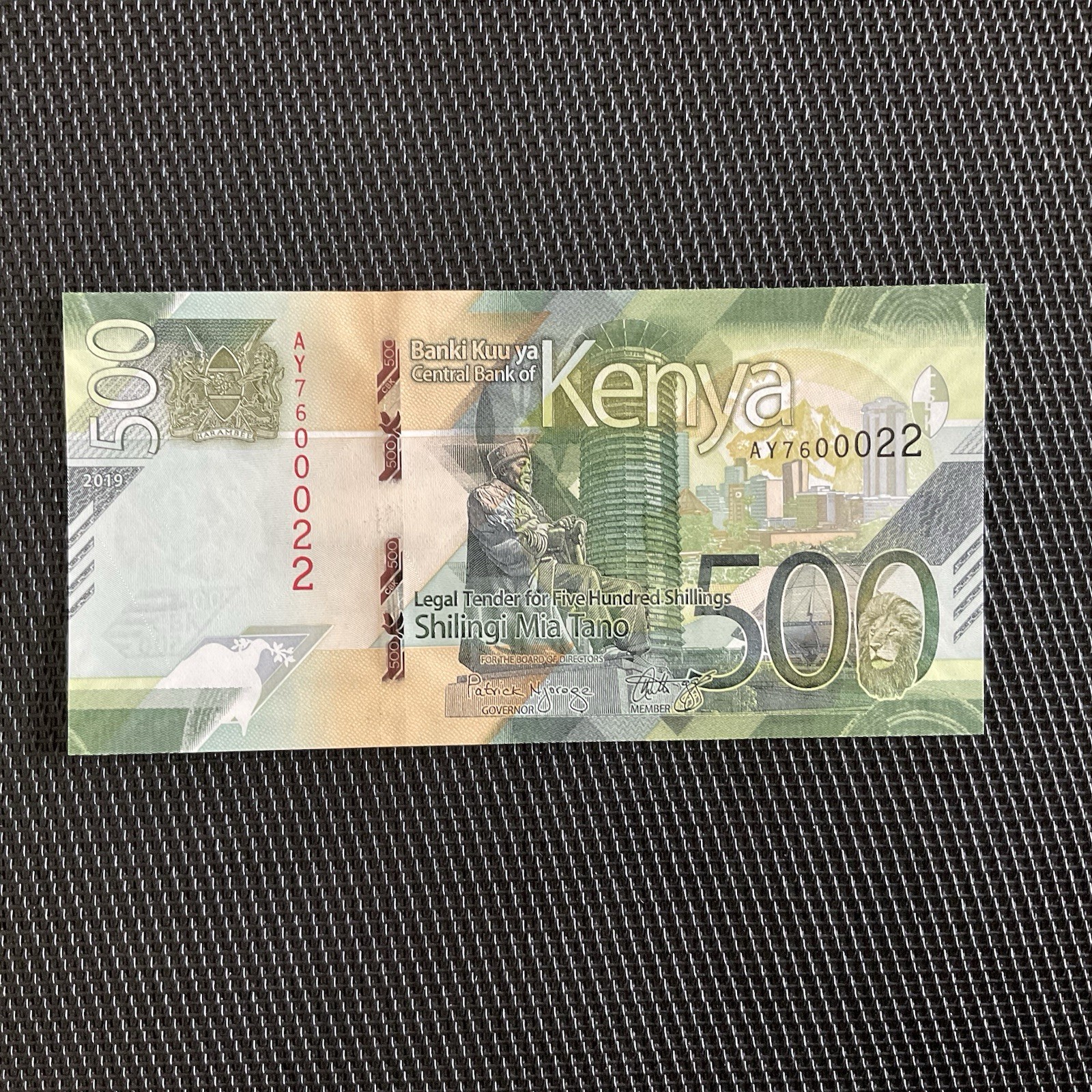 KÉNYA: 500 Shillings 2019, Pick 55a, NEUF/UNC 🌐