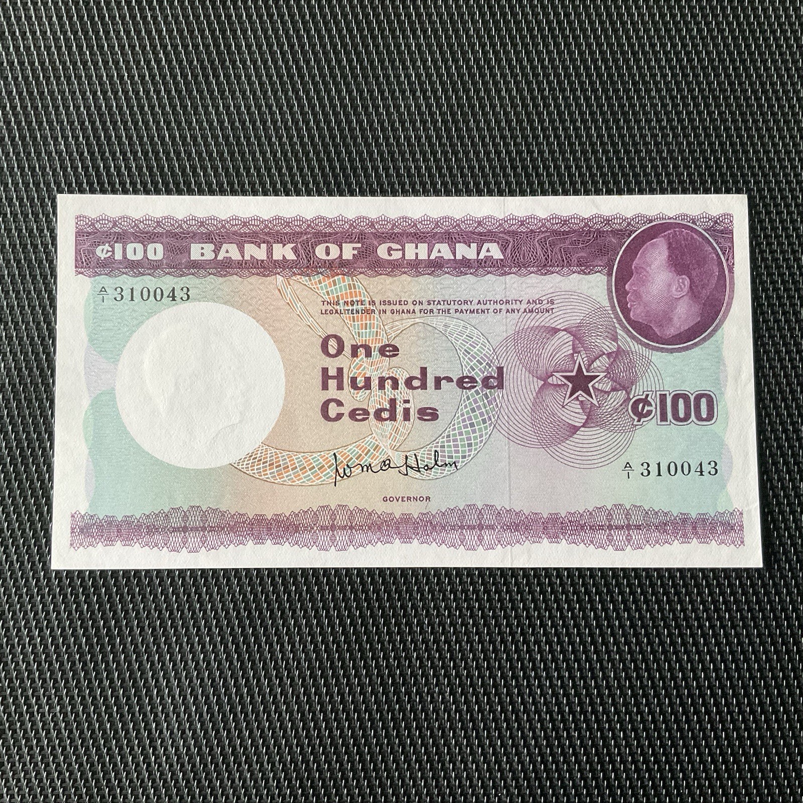 GHANA: 100 Cédis ND 1965, Alph A1, Pick 9a, Pr.NEUF/AUNC 🔥
